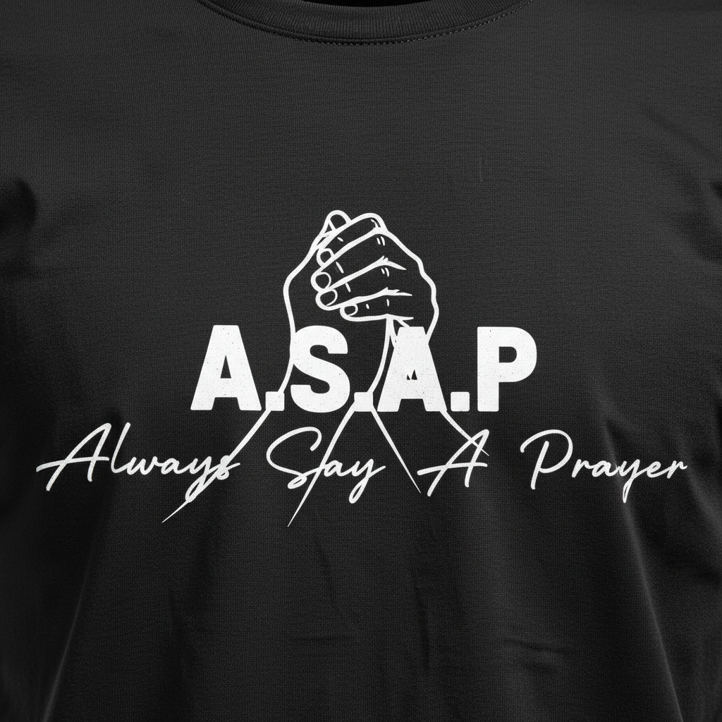 Black Tee Front Detail