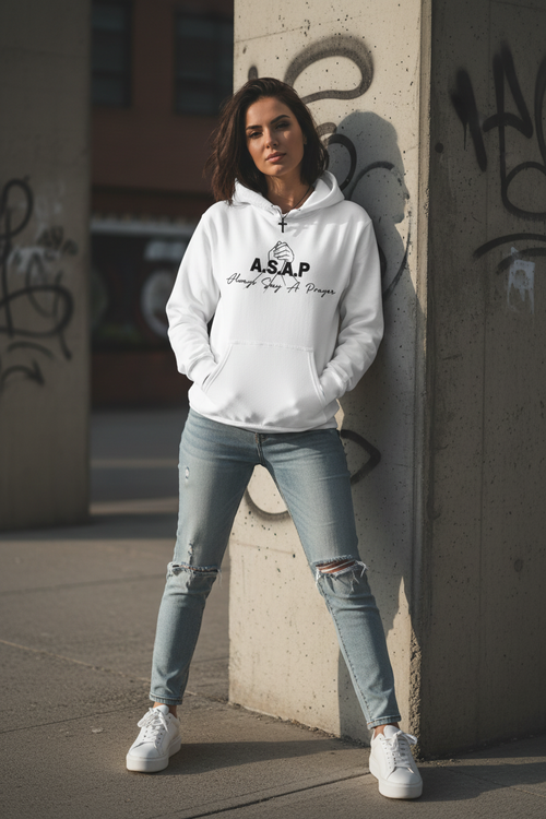 White Hoodie - Female Model