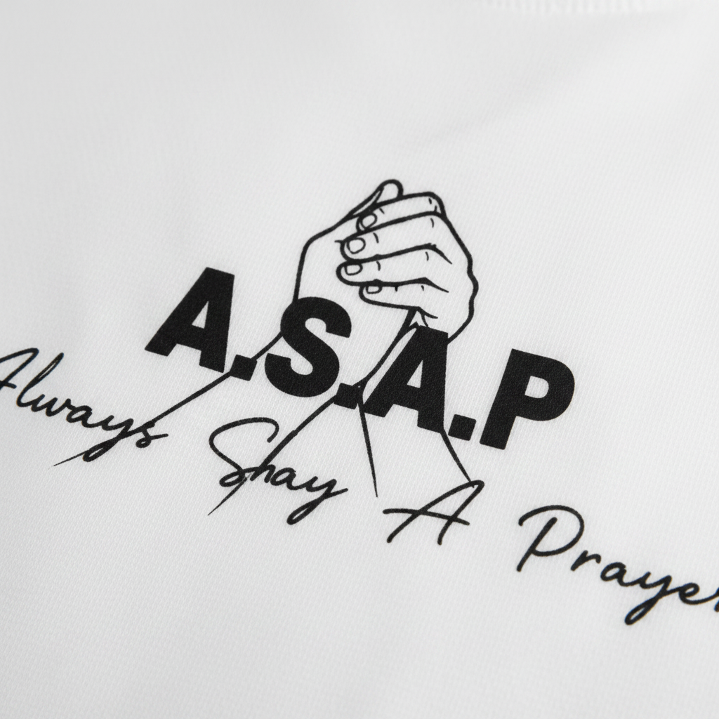 White Tee Front Detail