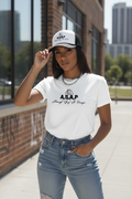 Female model wearing A.S.A.P Trucker Hat