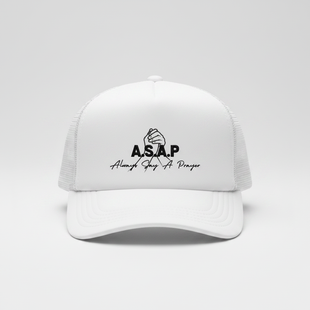 White Trucker Hat - Front